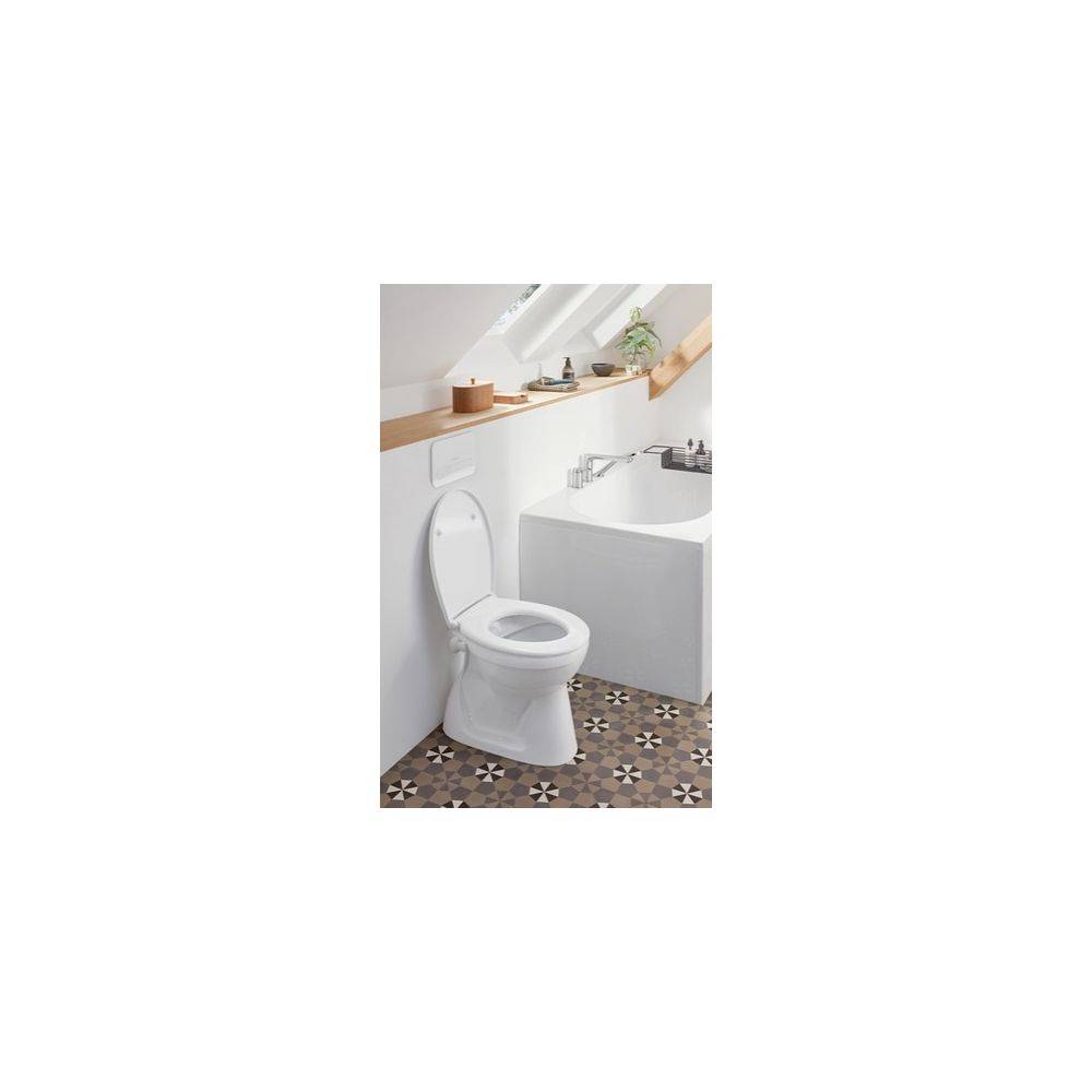 Villeroy & Boch Flachspül-WC spülrandlos O.novo 360x525x395mm Oval bodenstehend Abgang senkrecht Direct-Flush, Weiß-1