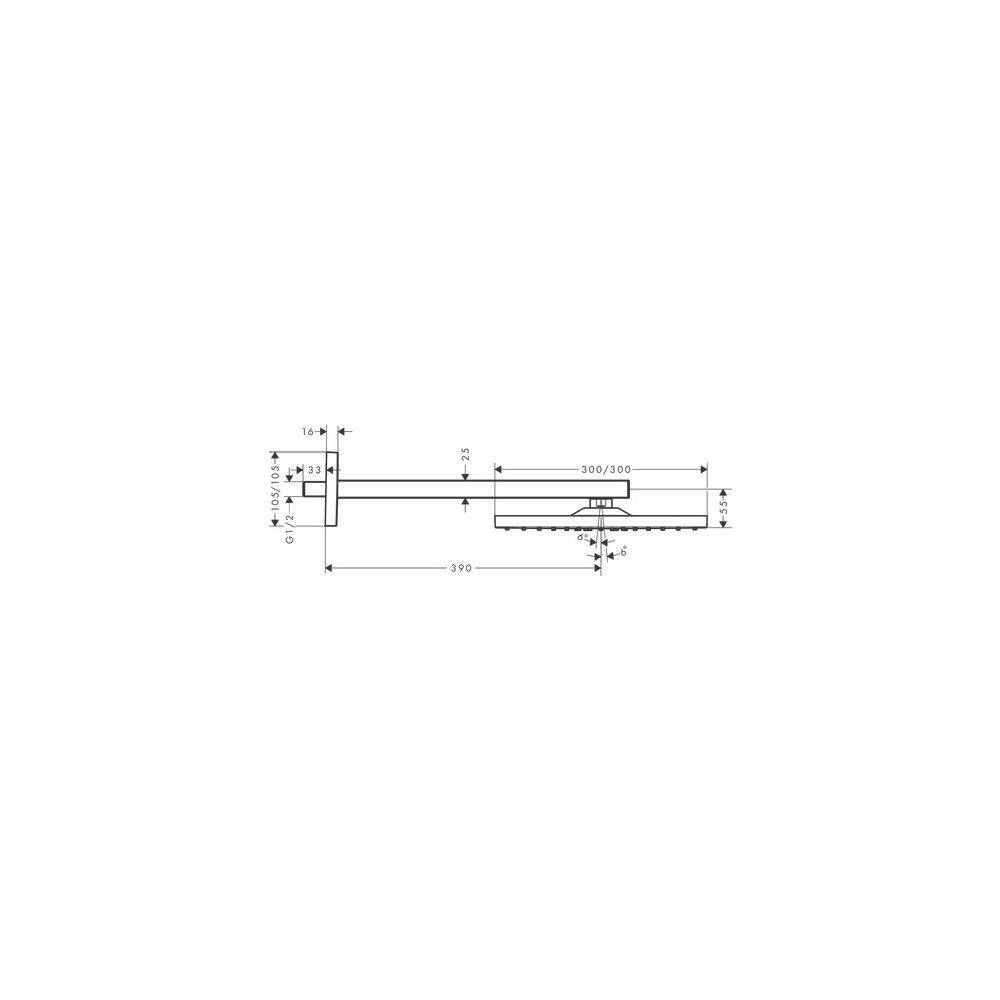 Hansgrohe Raindance E Kopfbrause 300mm, 17l/min, 1jet, Brausearm, Mattschwarz-2
