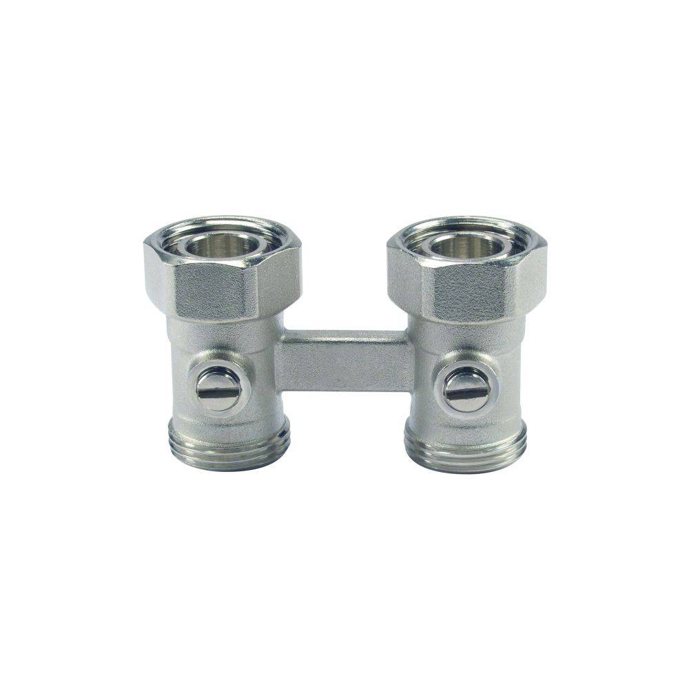 Resideo H-Verschraubung Verafix-VKE, Messing vernickelt, Durchgangsausführung, Innengewinde 3/4", 2-Rohr-0
