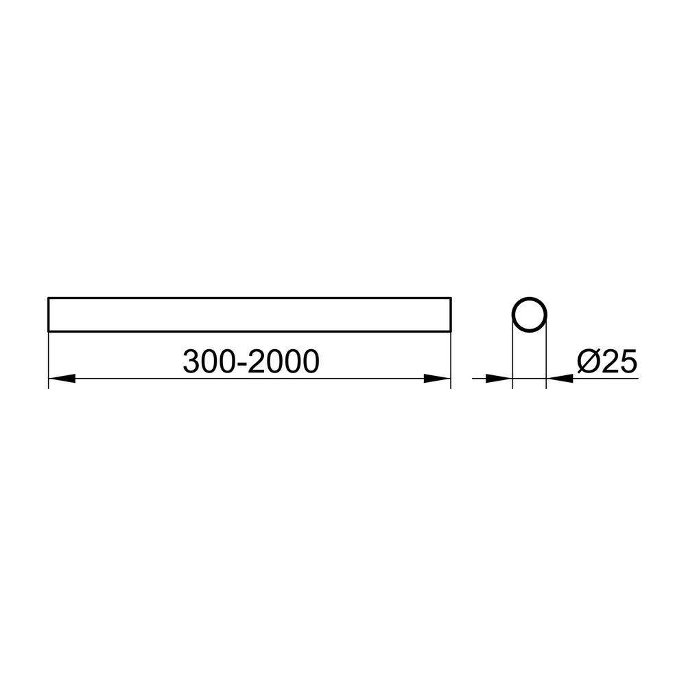 Keuco Plan Duschvorhangstange 2000mm, Verchromt, 14930012000-1