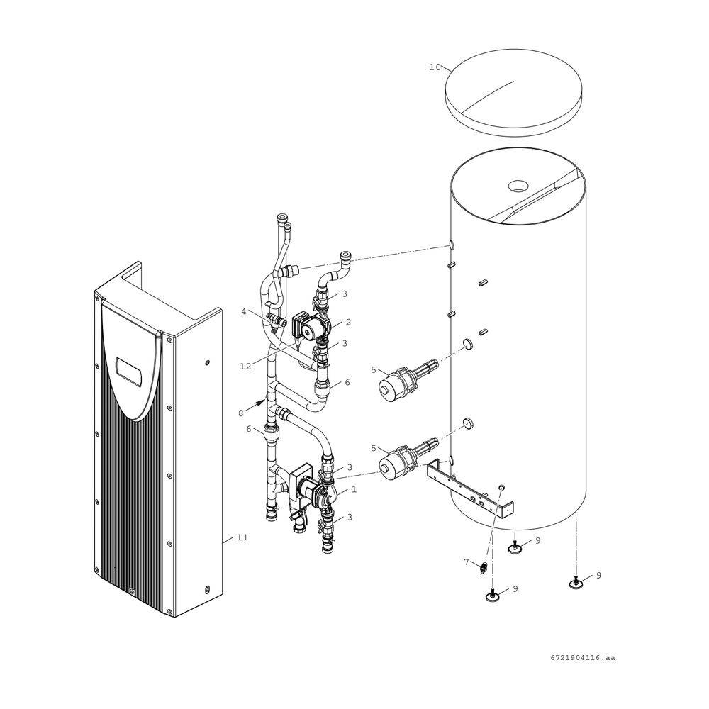 Bosch Puffermodul BH 300 P mit Liter Pufferspeicher für Luftwärmepumpen Stora-2