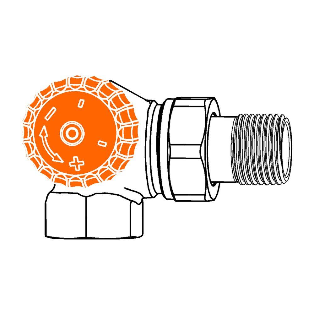 IMI Heimeier Thermostat-Ventilunterteil Eclipse, Winkeleck links DN 10-2
