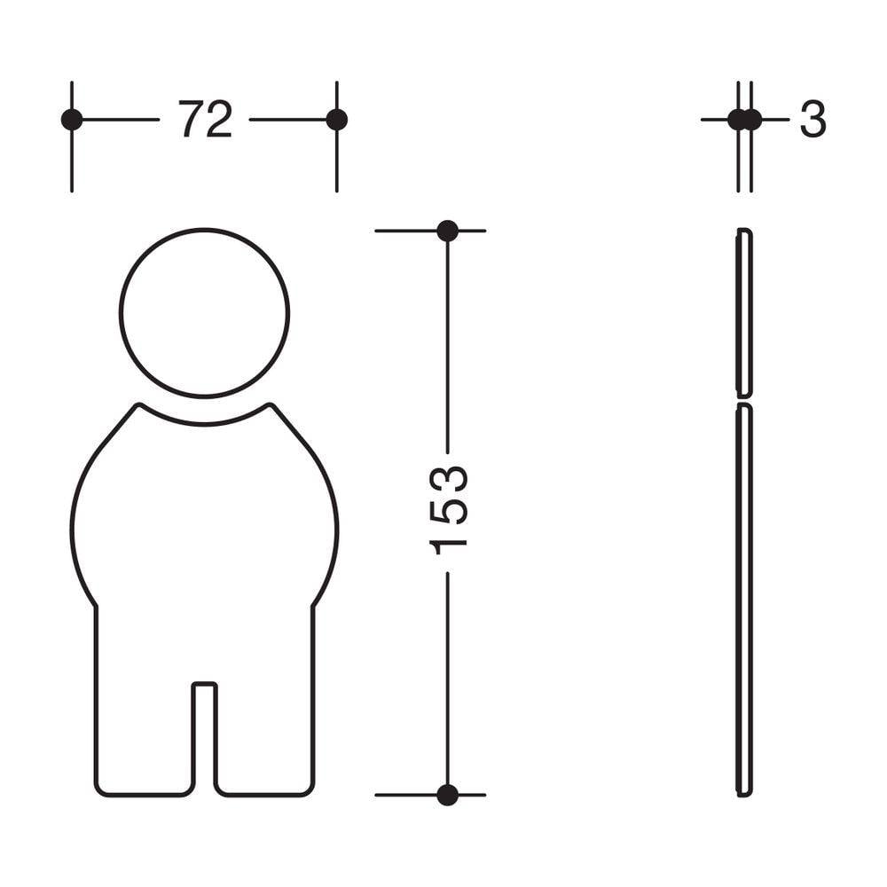 HEWI Symbol Mann Serie 801 selbstklebend tiefschwarz-1