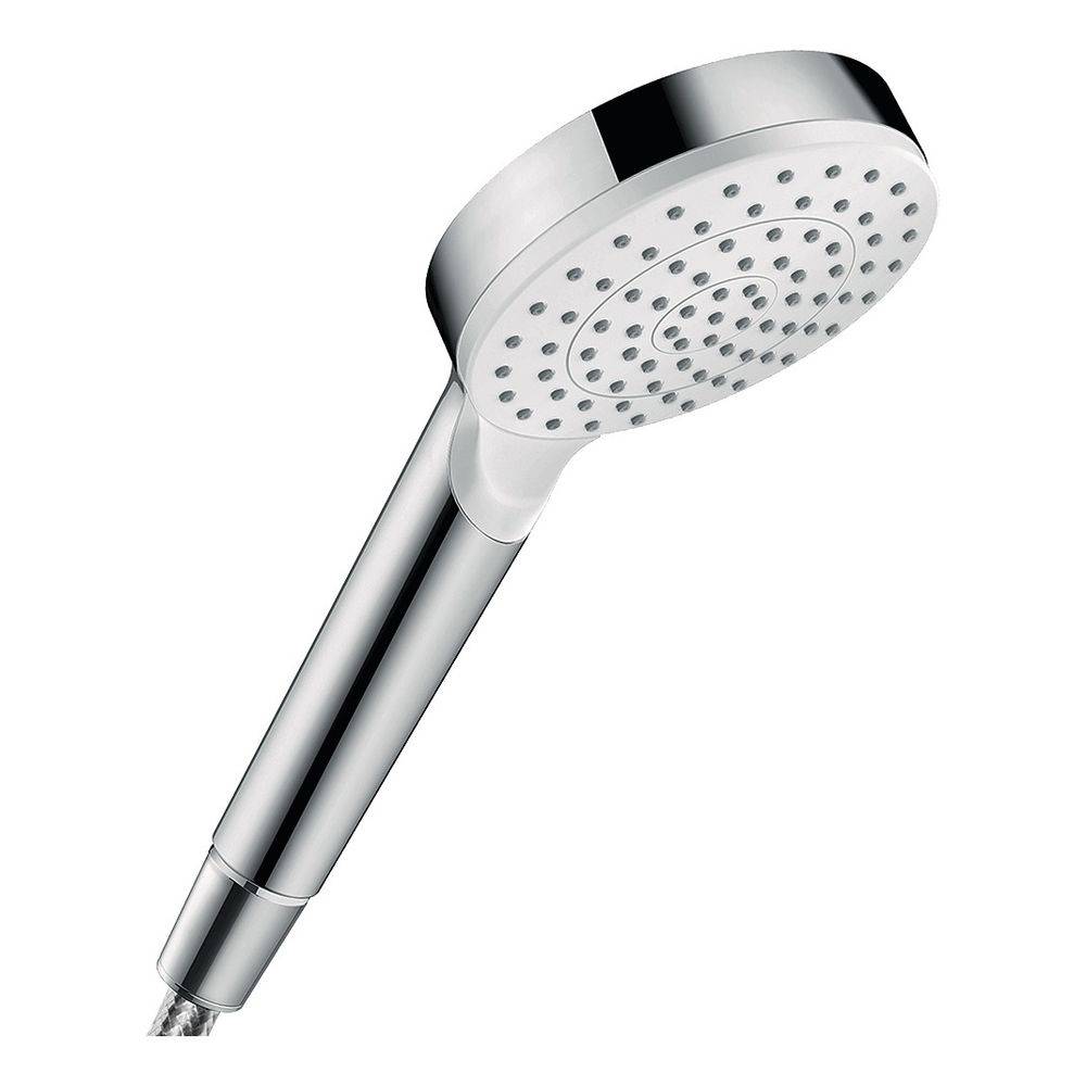 hansgrohe Crometta Handbrause 100mm 1jet 5,7l/min EcoSmart plus, Weiß/Chrom-0