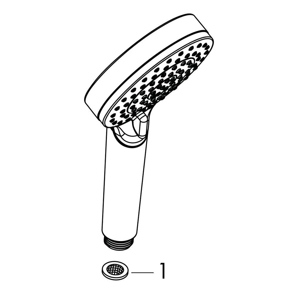 hansgrohe Crometta Handbrause 100mm 1jet 5,7l/min EcoSmart plus, Weiß/Chrom-1
