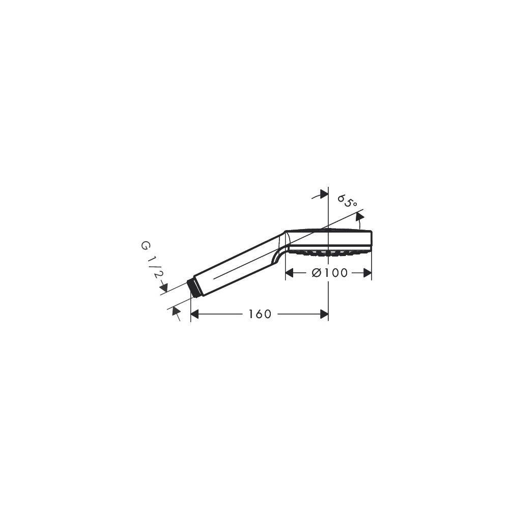 hansgrohe Crometta Handbrause 100mm 1jet 5,7l/min EcoSmart plus, Weiß/Chrom-2