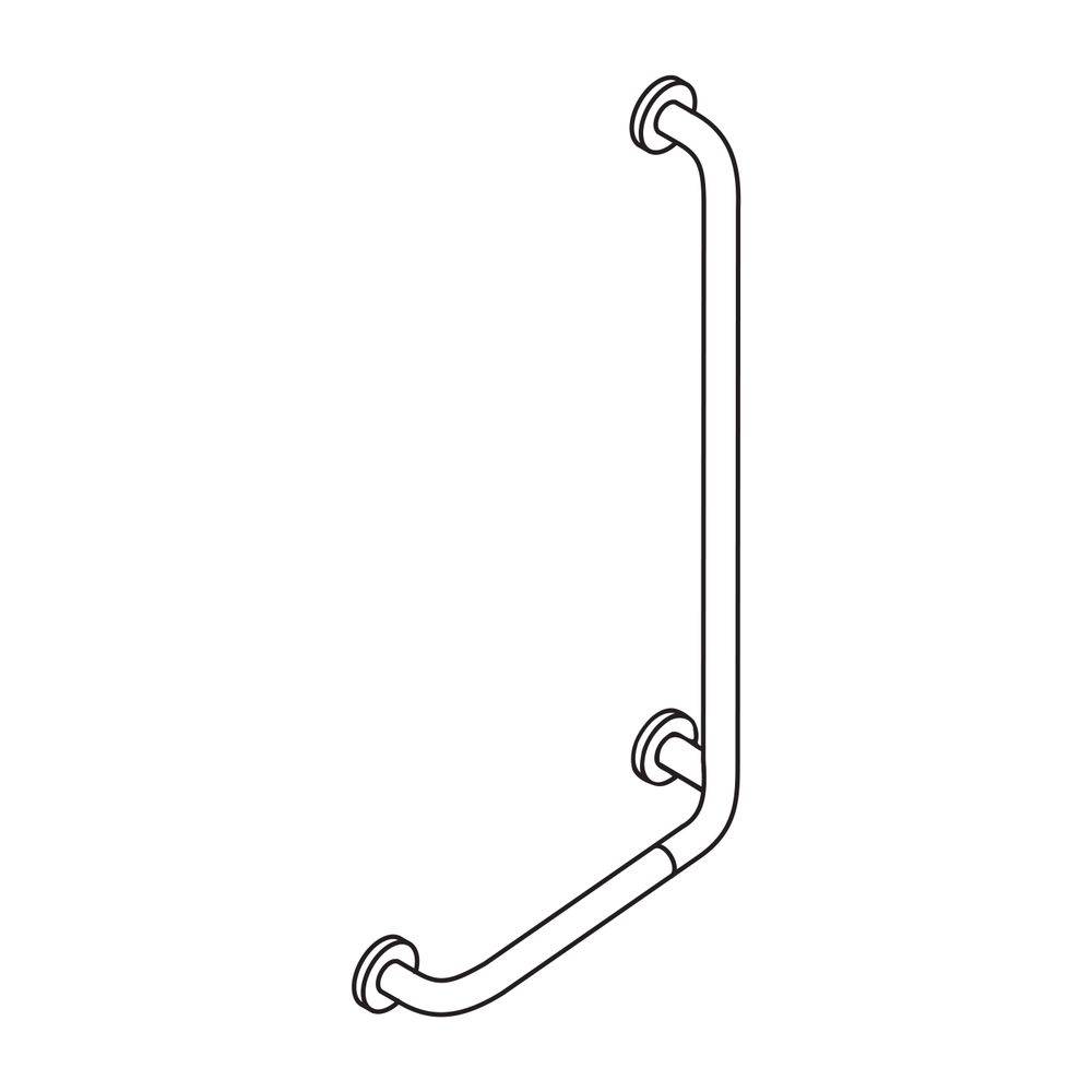HEWI Winkelgriff Serie 805 Edelstahl, D 33mm, 750x500mm links-2