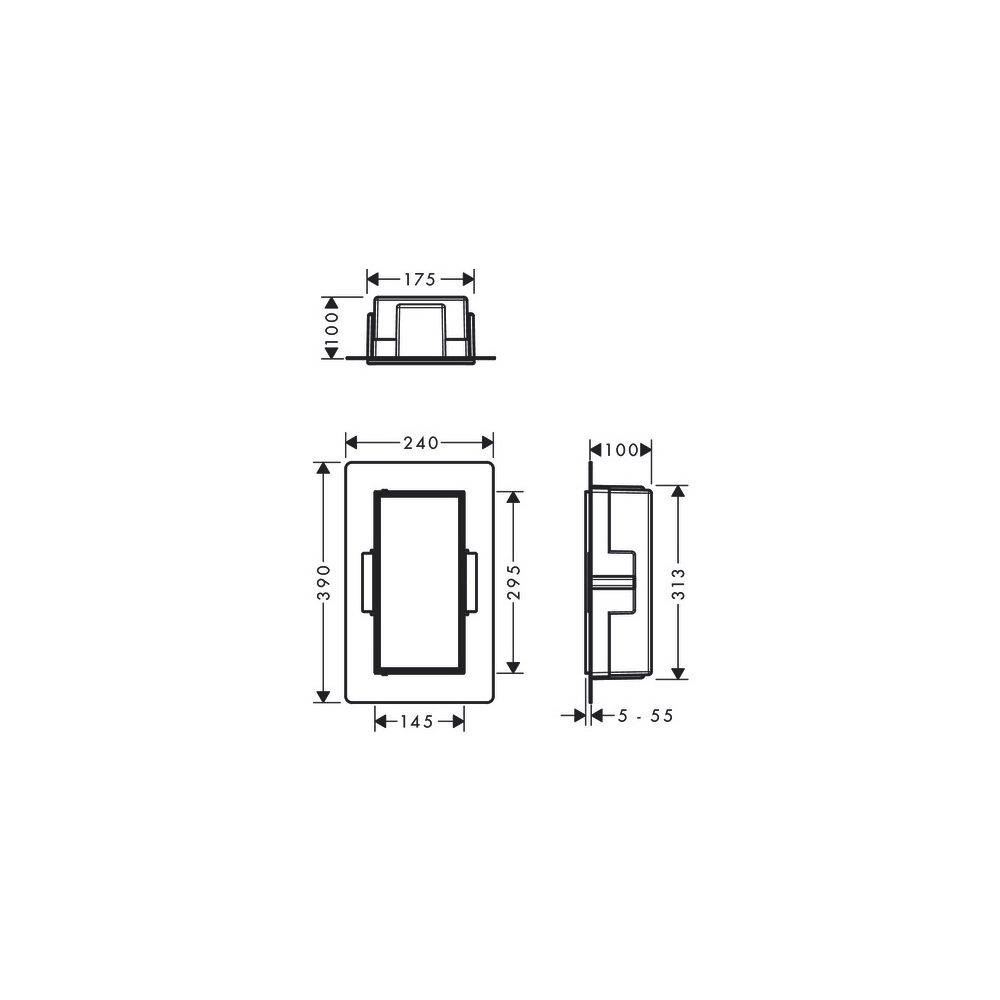 Hansgrohe XtraStoris Rock Wandnische mit befliesbarer Tür 300x150x100mm, Mattweiß-2