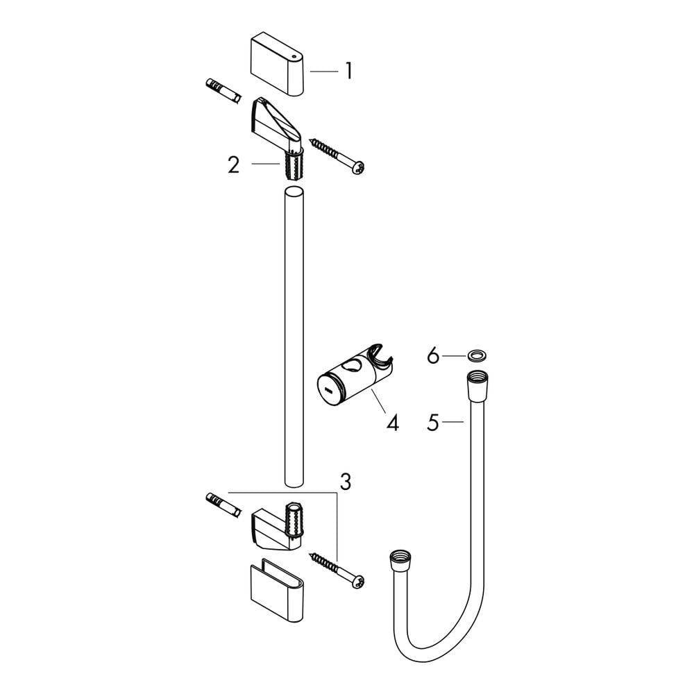 hansgrohe Unica Brausestange Pulsify S 65 cm mit Push Handbrausehalter und Isiflex Brauseschlauch 160 cm, Chrom-2