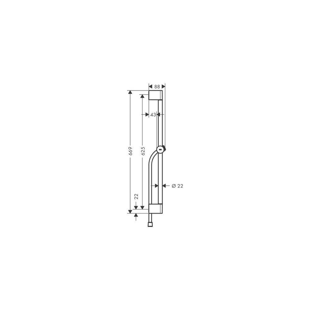 hansgrohe Unica Brausestange Pulsify S 65 cm mit Push Handbrausehalter und Isiflex Brauseschlauch 160 cm, Chrom-3