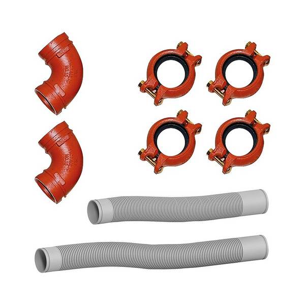 Bosch Anschlussset flexibel für Erdwärmepumpen T540-2 bis T800-2, mit Victaulic Flex-Kupplungen und Anschlussbögen DN 50
