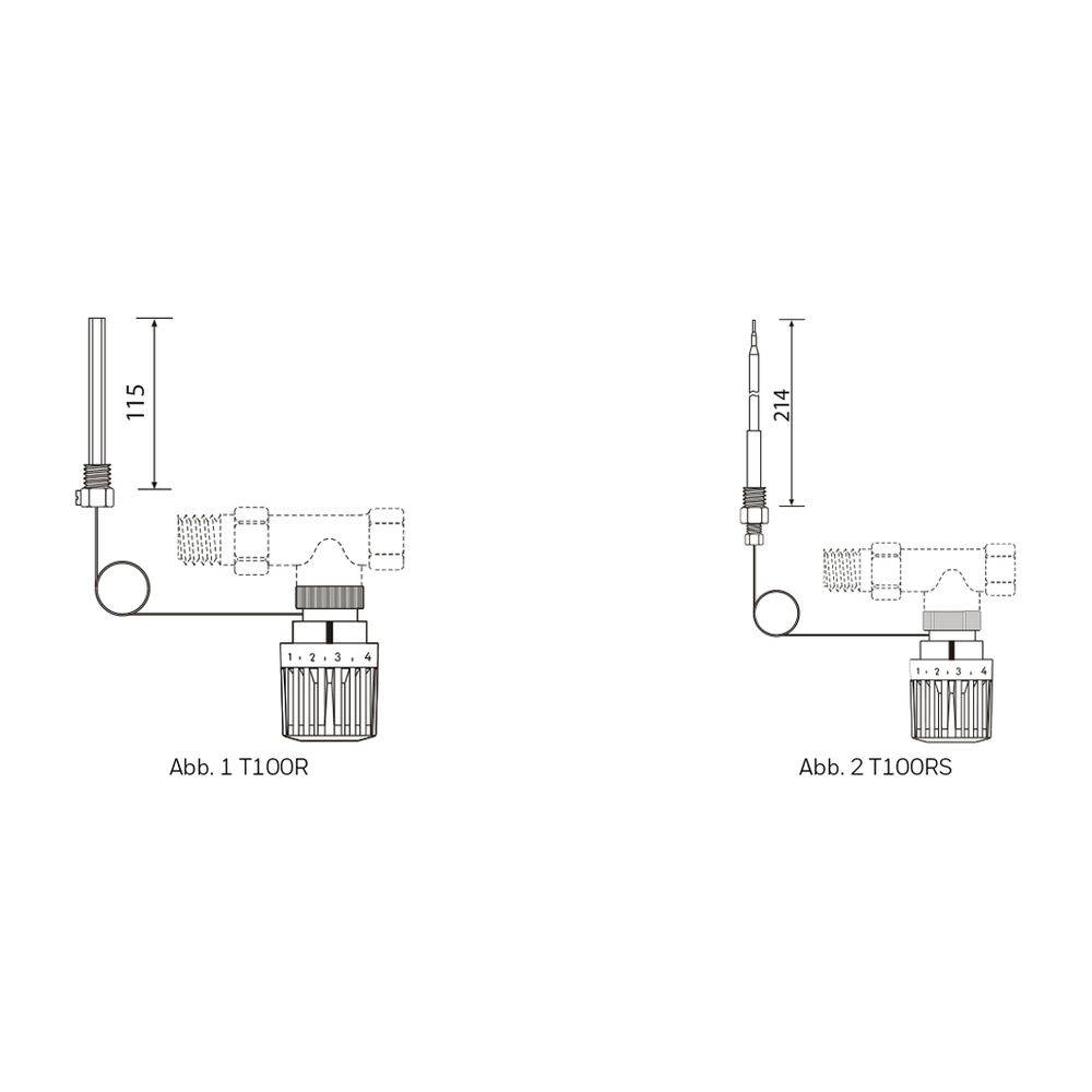 Resideo Thermostat T100RS, mit Einschraubfühler DB, 30–70 Grad-1