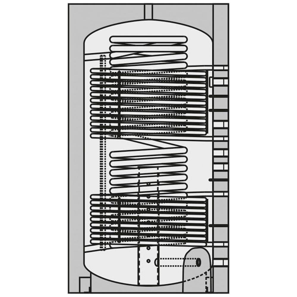 Wolf Pufferspeicher BSH 500 1 Wärmetauscher, mit Edelstahlwellrohr-1