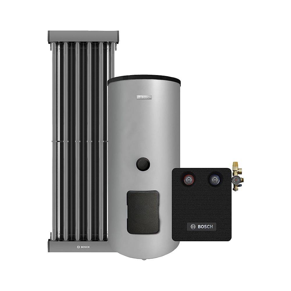 Bosch Solar-Basic-Paket Jupa SO811, 4x Vakuumröhrenkollektor SO8000 TVV, Aufdach, Speicher 285L, AGS 10, MS 100-2-0