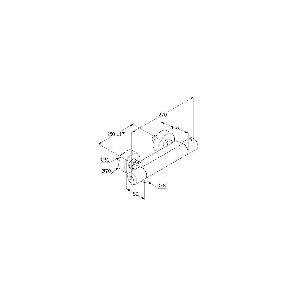 KLUDI BASIC Thermostat Brausearmatur DN ohne Brausegarnitur chrom-2