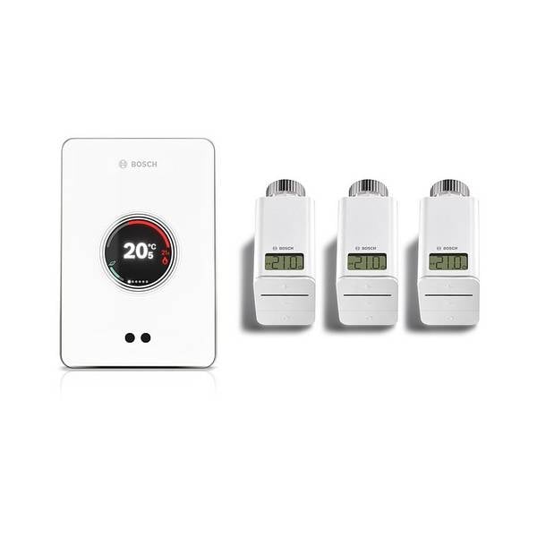 Bosch smarter WLAN-Regler EasyControl Set mit 3 Funk-Thermostaten, Weiß