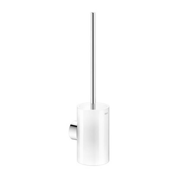 Keuco Reva Toilettenbürstengarnitur, Echtkristall-Glasgehäuse lackiert, mit Befestigungsset, Verchromt, 12864019000
