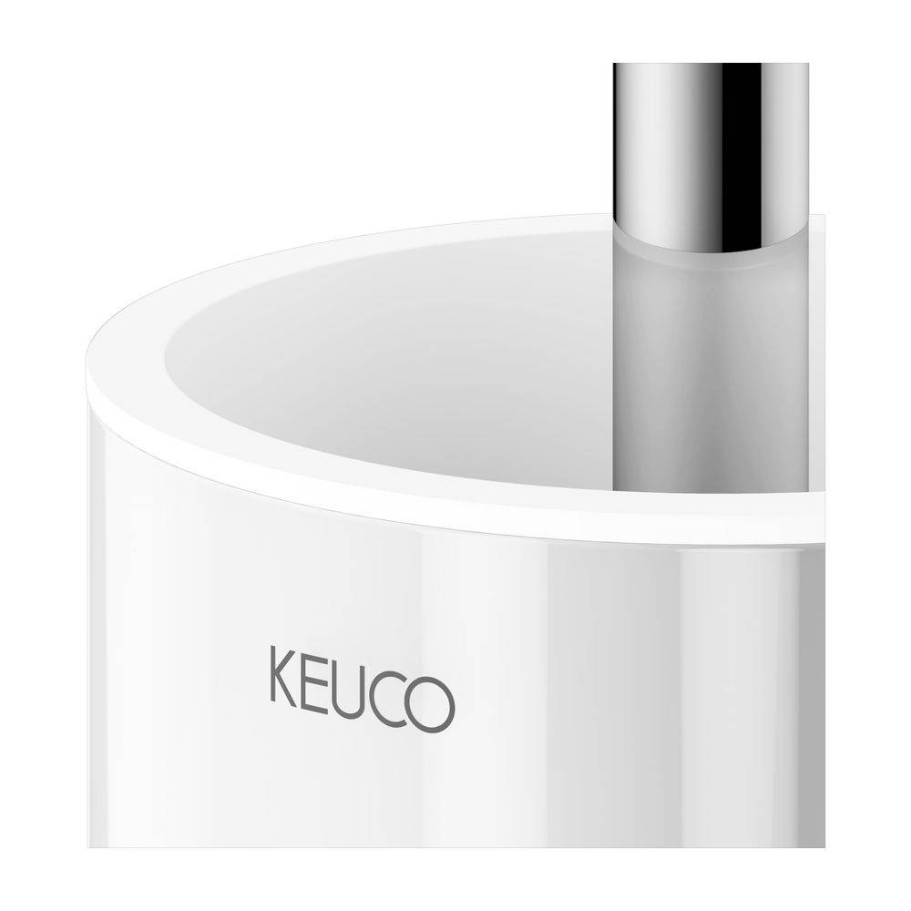 Keuco Reva Toilettenbürstengarnitur, Echtkristall-Glasgehäuse lackiert, mit Befestigungsset, Verchromt, 12864019000-3