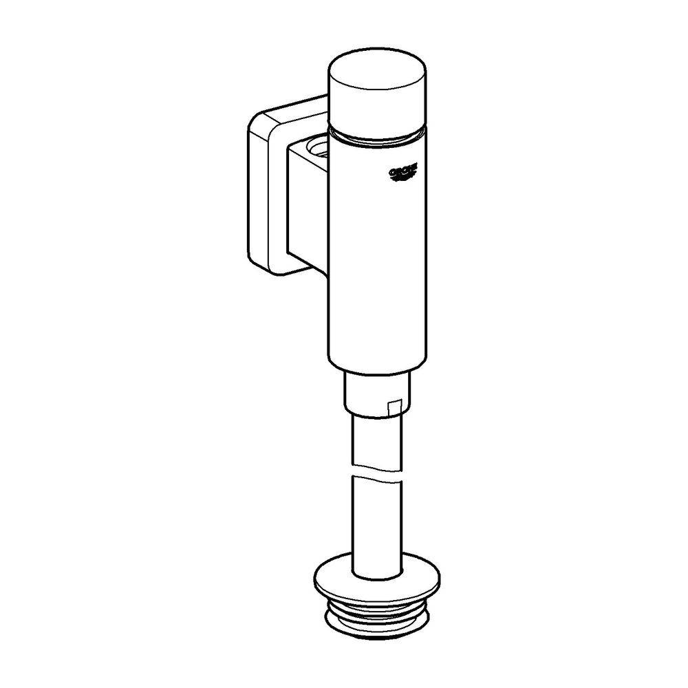 Grohe Urinal-Druckspüler Rondo, DN 15, integrierte Vorabsperrung, vandalensicher durch Betätigungsknopf aus Metall,-1