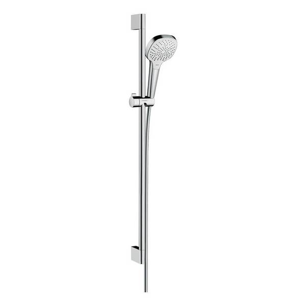 Hansgrohe Croma Select E Brauseset 110mm, 8,4l/min, Multi EcoSmart, Brausestange 90cm, Weiß/Chrom