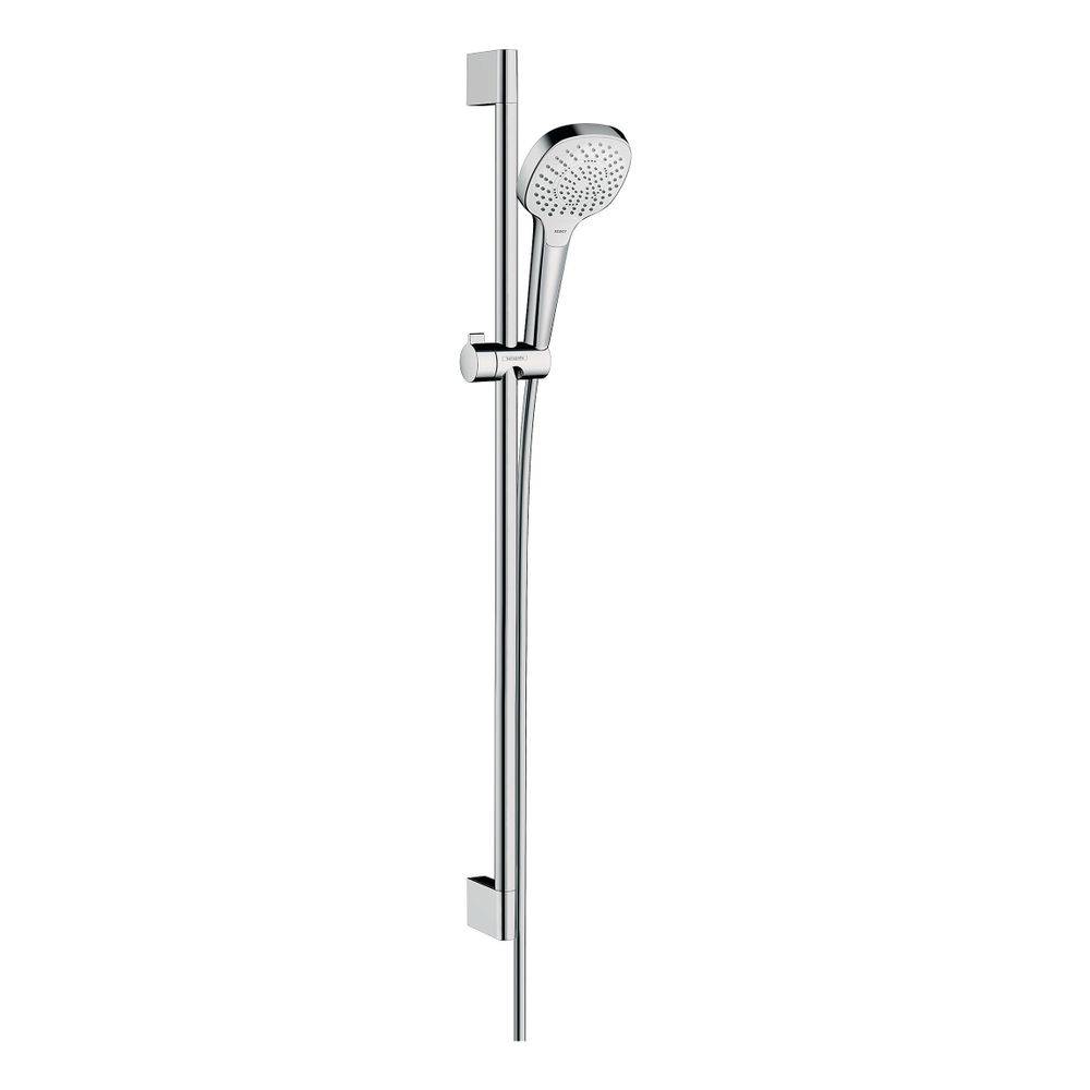 Hansgrohe Croma Select E Brauseset 110mm, 8,4l/min, Multi EcoSmart, Brausestange 90cm, Weiß/Chrom-0