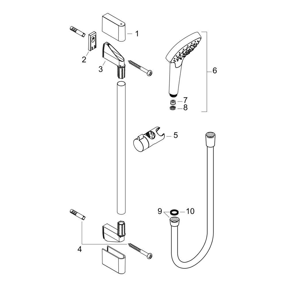 Hansgrohe Croma Select E Brauseset 110mm, 8,4l/min, Multi EcoSmart, Brausestange 90cm, Weiß/Chrom-1