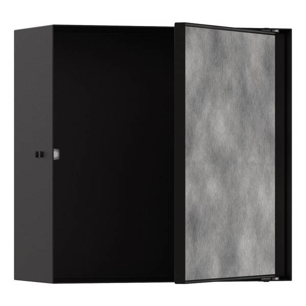 Hansgrohe XtraStoris Rock Wandnische mit befliesbarer Tür 300x300x140mm, Mattschwarz