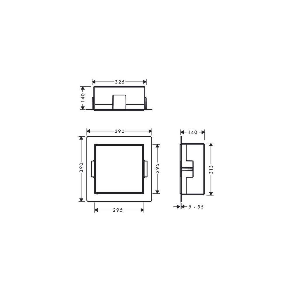 Hansgrohe XtraStoris Rock Wandnische mit befliesbarer Tür 300x300x140mm, Mattschwarz-2