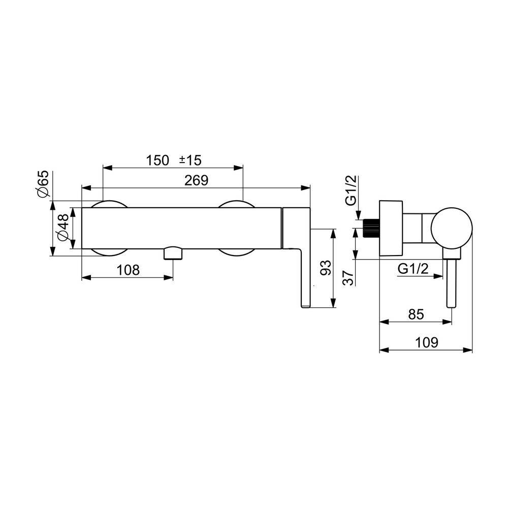 Hansa Vantis Style Einhebel-Brausebatterie, Chrom, 54450107-3
