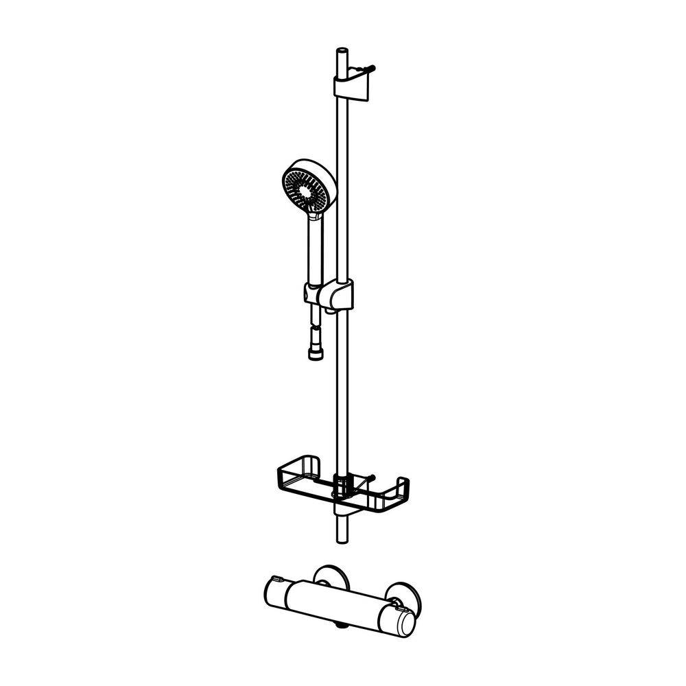 Hansa Micra Renovierungsset Brausebatterie mit Brausegarnitur, DN 15, Chrom, 48150171-2