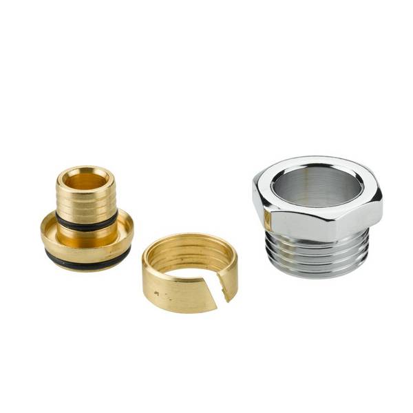 Danfoss Klemmverbinder R 1/2"AG auf 16x2 für VPE-Kunststoffrohre PEX, 10 Stück, Chrom