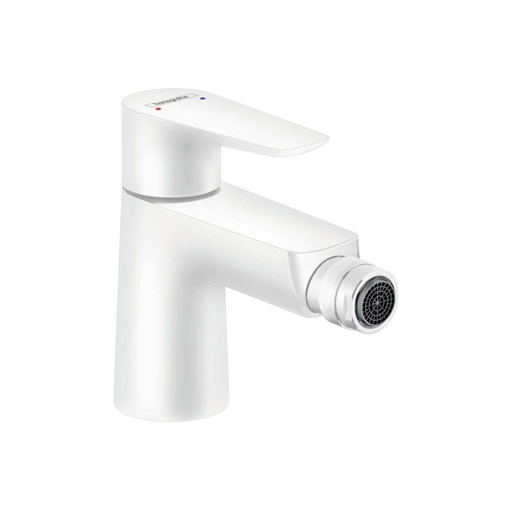 Hansgrohe Talis E Einhebel-Bidetmischer, 5l/min, Zugstangen-Ablaufgarnitur, Mattweiß-0