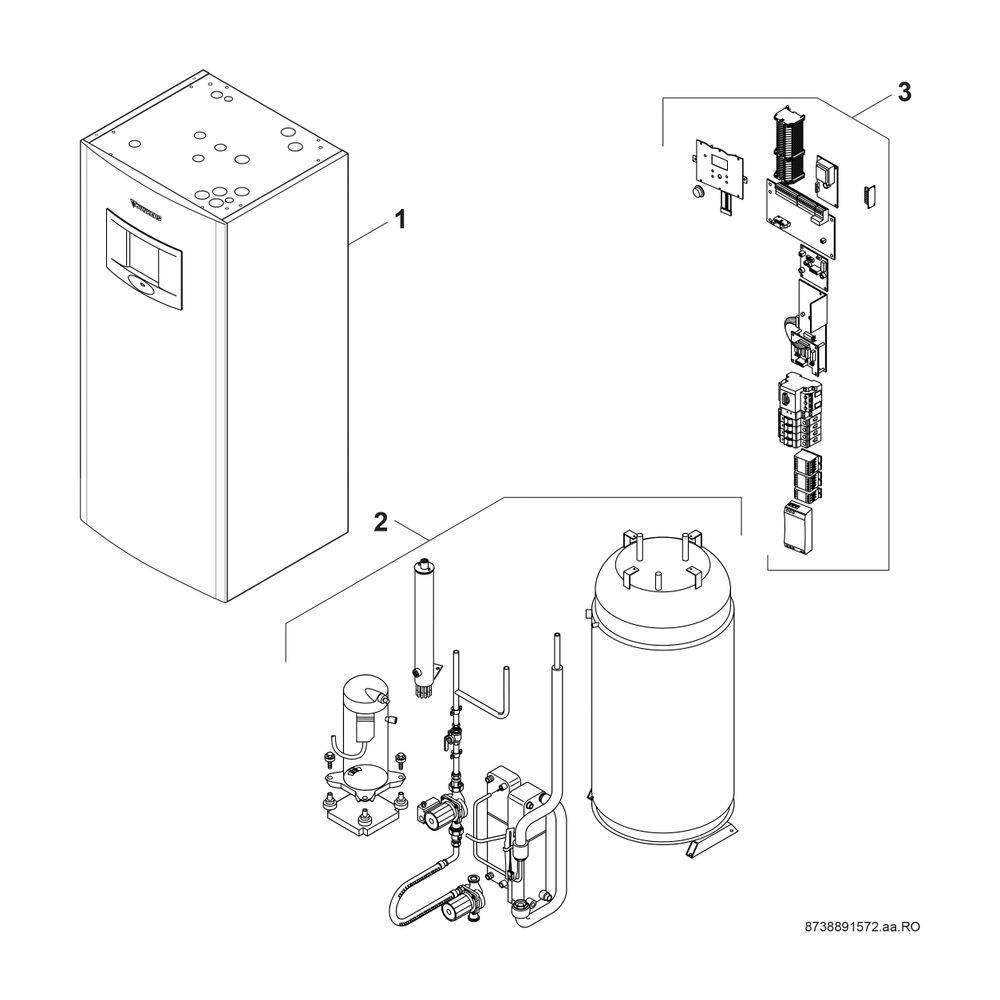 BOSCH Sole-Wasser-Wärmepumpe Supraeco STM 100-1 Modulgerät, R410A, 10,4kW, 1800x600x645-1