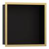Hansgrohe XtraStoris Individual Wandnische Mattschwarz mit Designrahmen 300x300x100mm, Polished Gold Optic