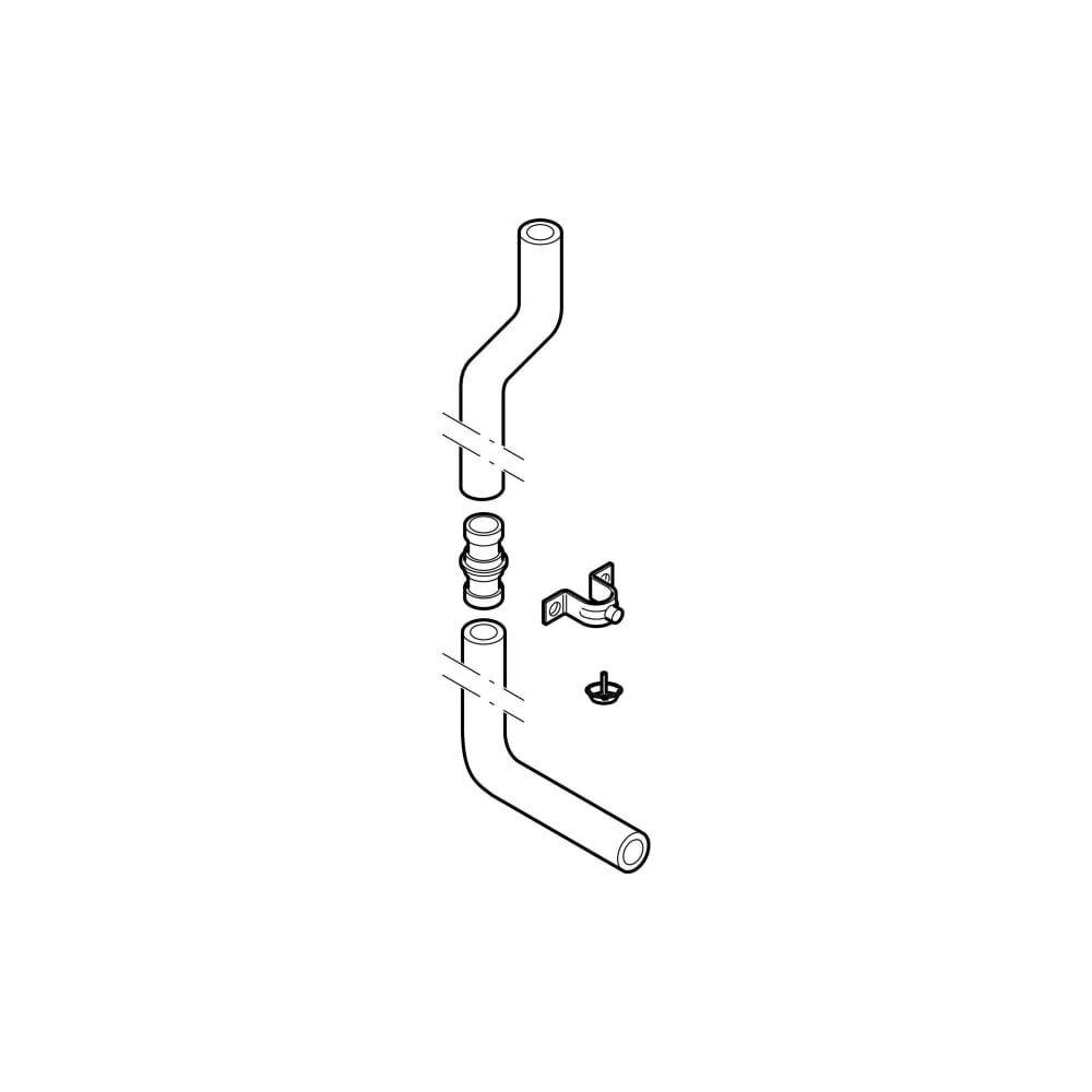Geberit Spülbogenset 90 Grad gekröpft Außendurchmesser 50mm, Alpinweiß-2