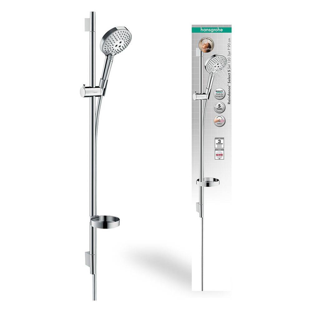 Hansgrohe Raindance Select S Brauseset 120mm, 11l/min, 3jet PowderRain, Brausestange 90cm, Chrom-3