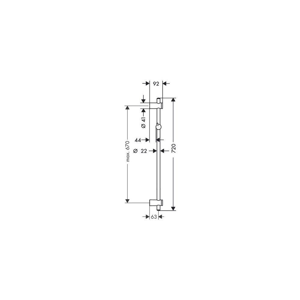 Hansgrohe Unica Brausestange Reno 720mm, Chrom-2