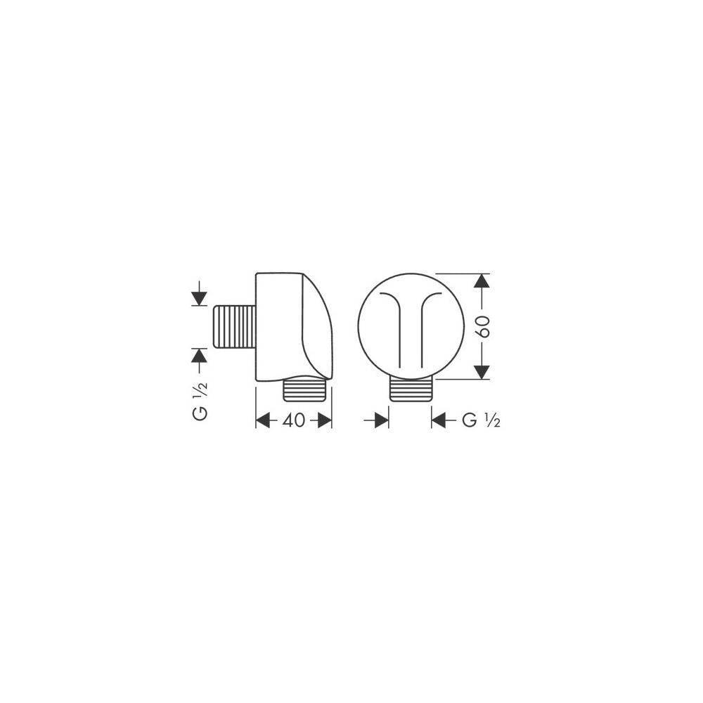 Hansgrohe FixFit Wandanschluss E ohne Rückflussverhinderer, DN 15, Mattschwarz-3