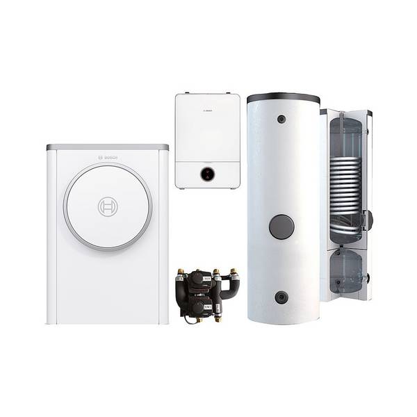 Bosch Luft-Wasser-Wärmepumpen-Paket Compress Bopa CS750 mit CS7400i AW 7 OR-S, R410A, 7kW, AWE 9, K-Sp. BPU 400 C, INPA