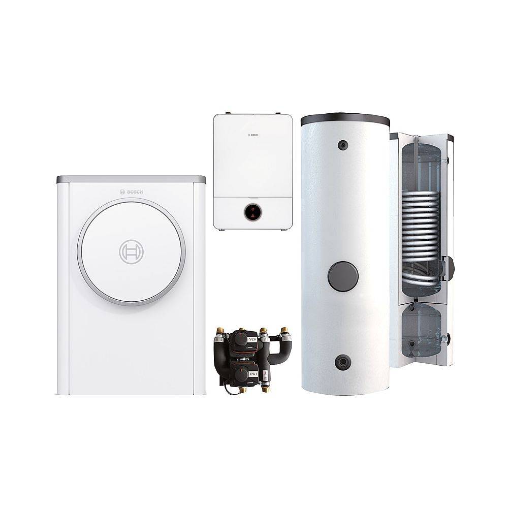 Bosch Luft-Wasser-Wärmepumpen-Paket Compress Bopa CS750 mit CS7400i AW 7 OR-S, R410A, 7kW, AWE 9, K-Sp. BPU 400 C, INPA-0