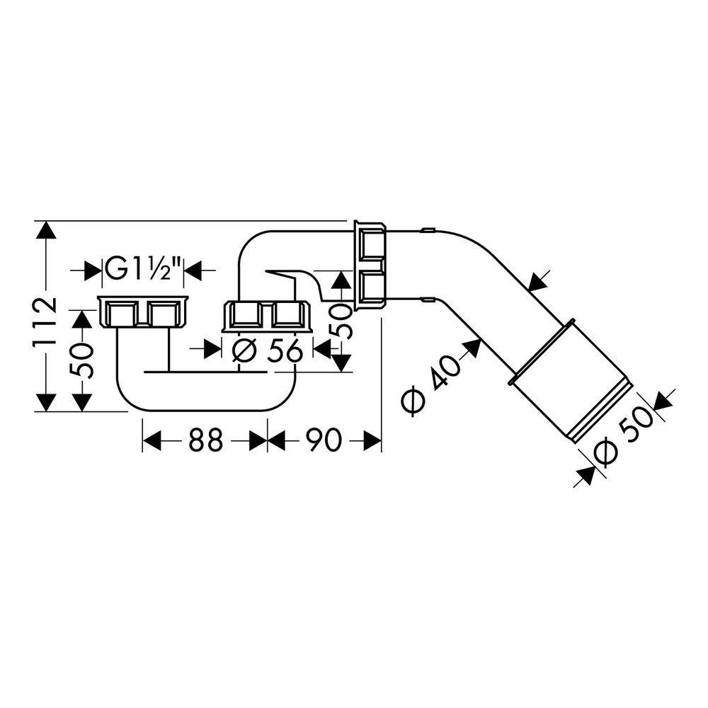 Hansgrohe DIN-Wannensifon aus Hostalen Polypropylen-1