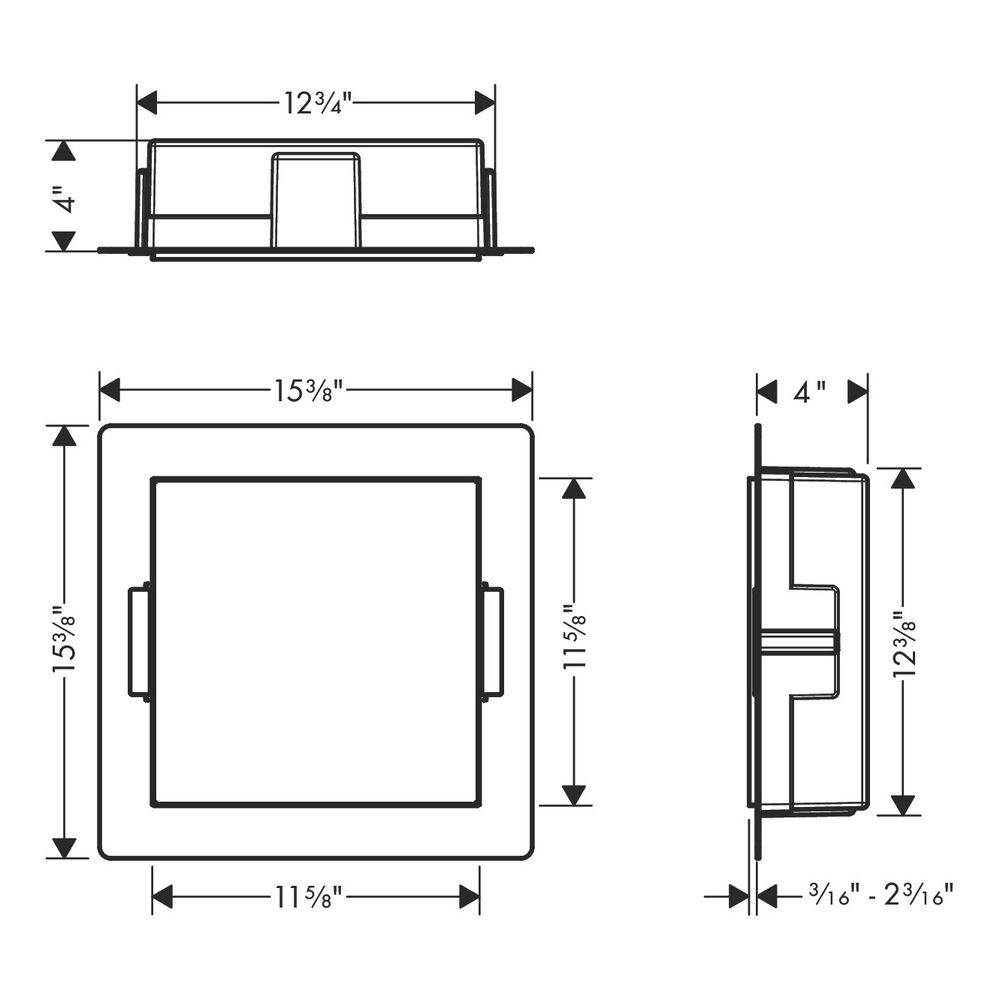 Hansgrohe XtraStoris Minimalistic Wandnische rahmenlos 300x300x100mm, Edelstahl gebürstet-3