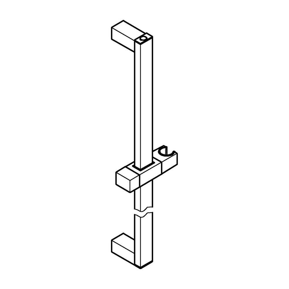 Grohe Euphoria Cube Brausestange, 600mm, mit Wandhaltern, Gleiter und Gelenkstück, Chrom, 27892000-1
