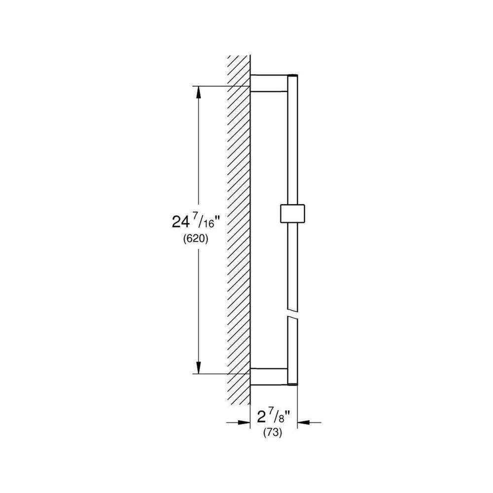 Grohe Euphoria Cube Brausestange, 600mm, mit Wandhaltern, Gleiter und Gelenkstück, Chrom, 27892000-2