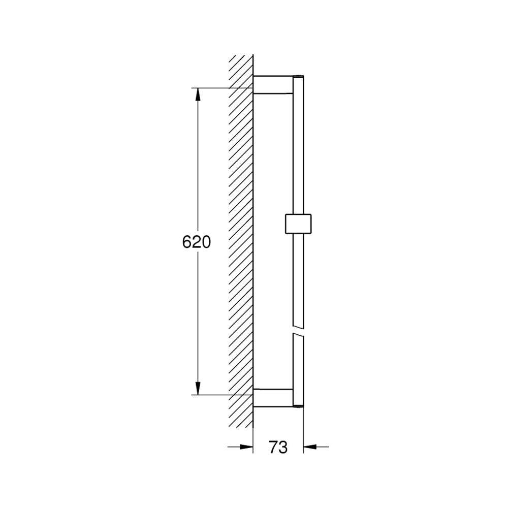 Grohe Euphoria Cube Brausestange, 600mm, mit Wandhaltern, Gleiter und Gelenkstück, Chrom, 27892000-3