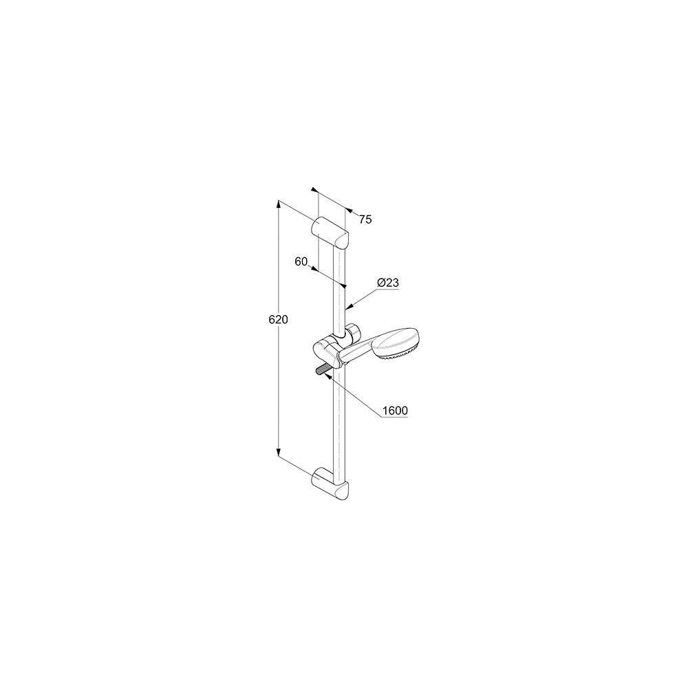 KLUDI LOGO 3S Brause-Set mit Wandstange 600mm D23mm chrom-1