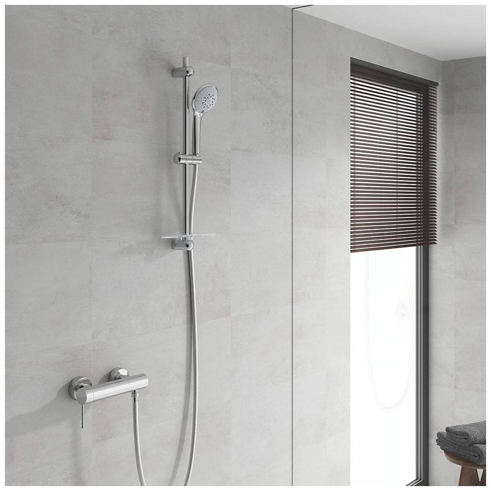 Grohe Euphoria Champagne 110 Brausestangenset, Brausestange 600mm, mit Seifenschale, 3 Strahlarten, Chrom, 27232001-1