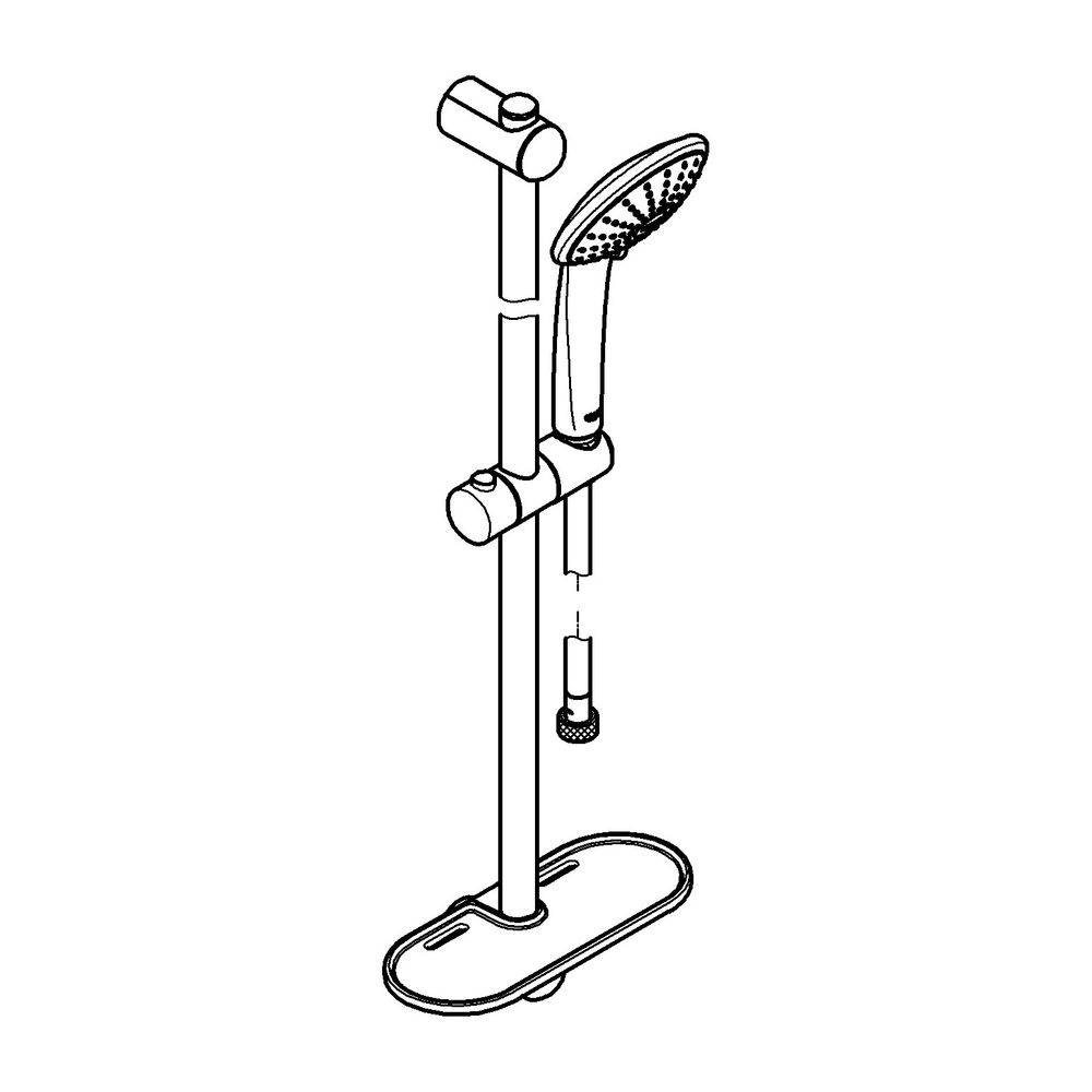 Grohe Euphoria Champagne 110 Brausestangenset, Brausestange 600mm, mit Seifenschale, 3 Strahlarten, Chrom, 27232001-2