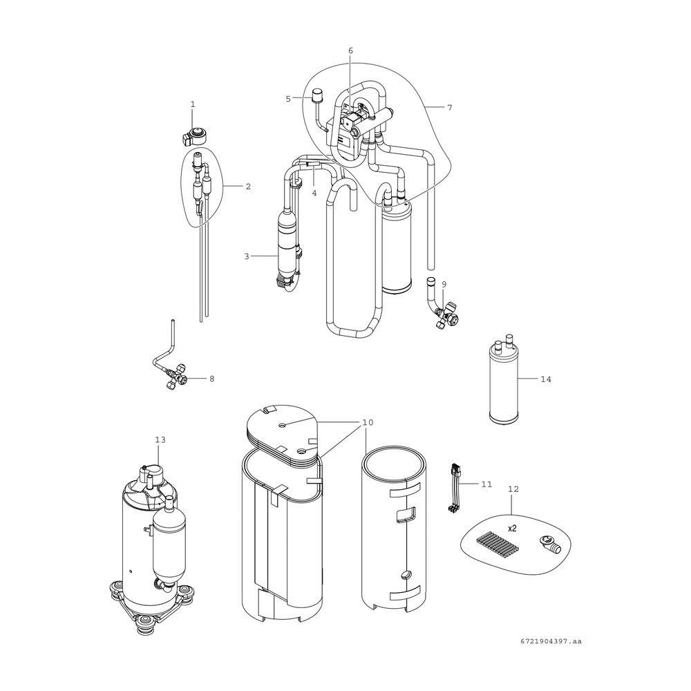 BOSCH Luft-Wasser-Wärmepumpe Compress CS3400i AWS 6 ORS, Split, einphasig, R32, R32-3