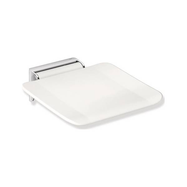 HEWI Klappsitz System 900 350x415mm chrom Sitzfläche Kunststoff signalweiß